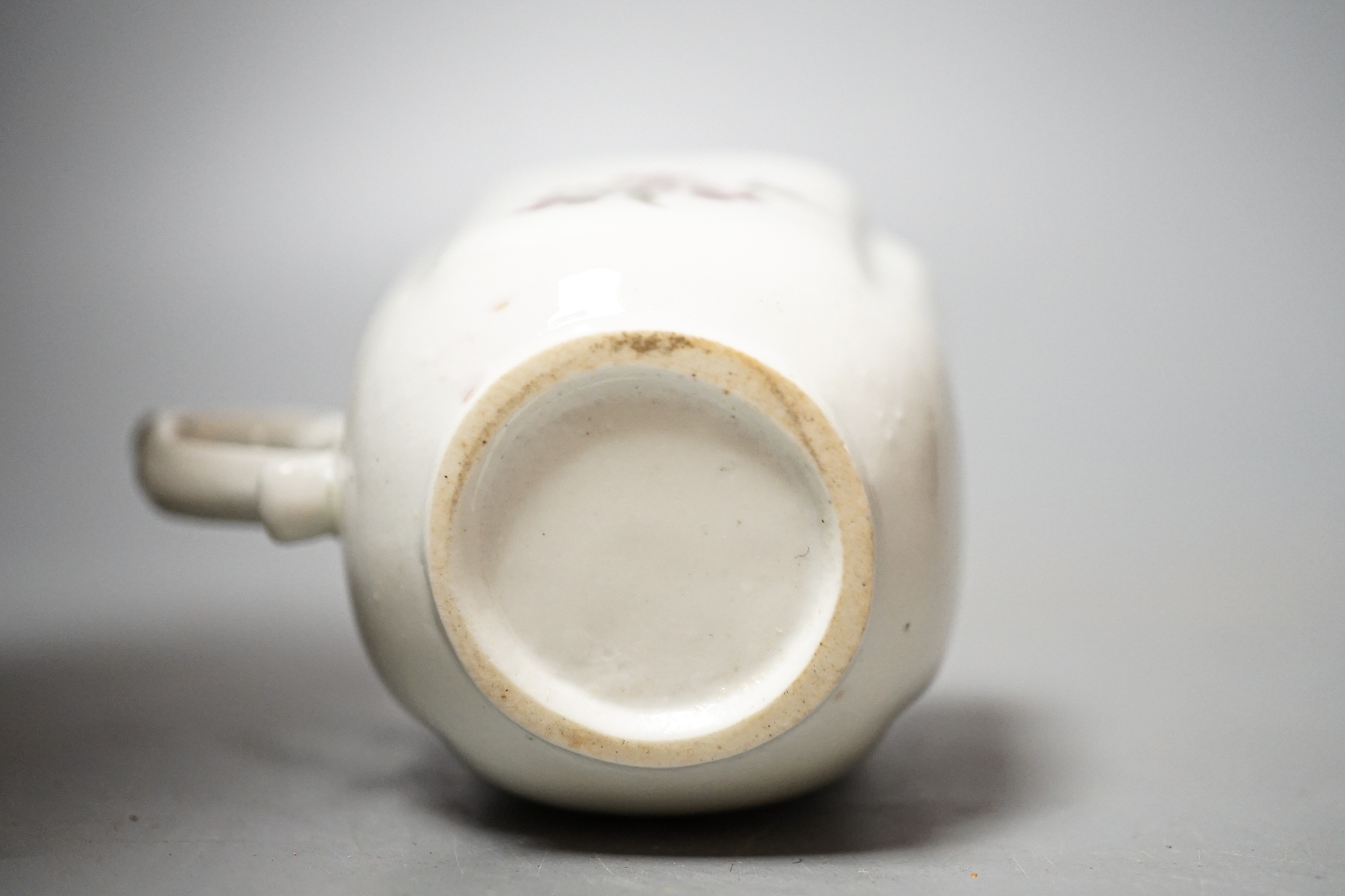 A Derby coffee cup, c.1758, wishbone shaped handle, height 5.7cm